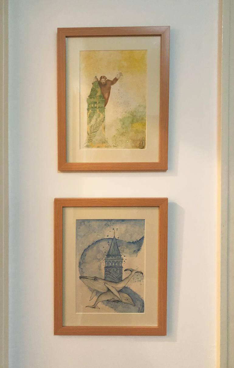 Original Art Deco Animal Painting by IşıL ArıSoy Kaya
