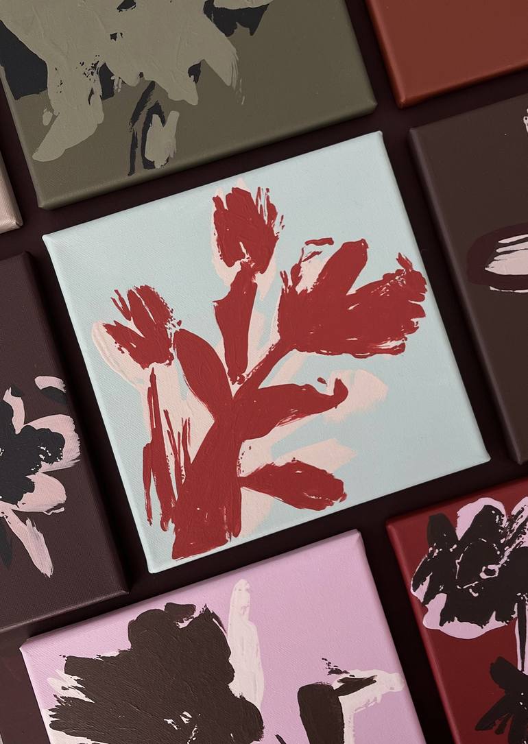 Original Abstract Floral Painting by Monica Bonzano