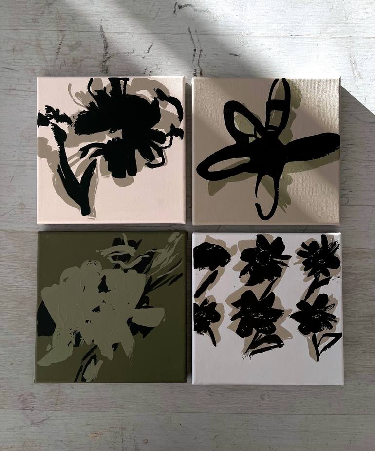 Original Abstract Floral Painting by Monica Bonzano