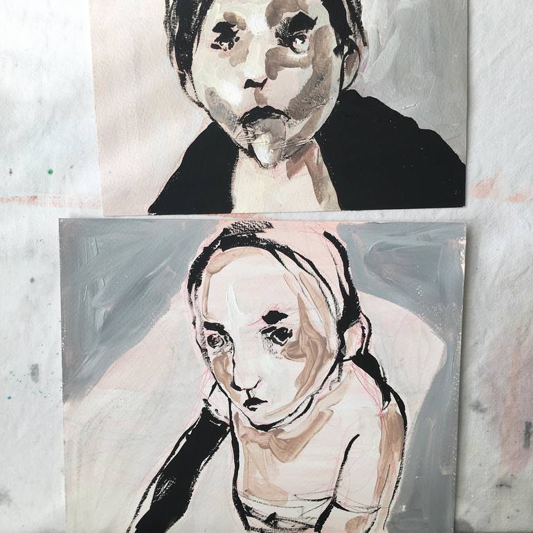 Original People Painting by Monica Bonzano