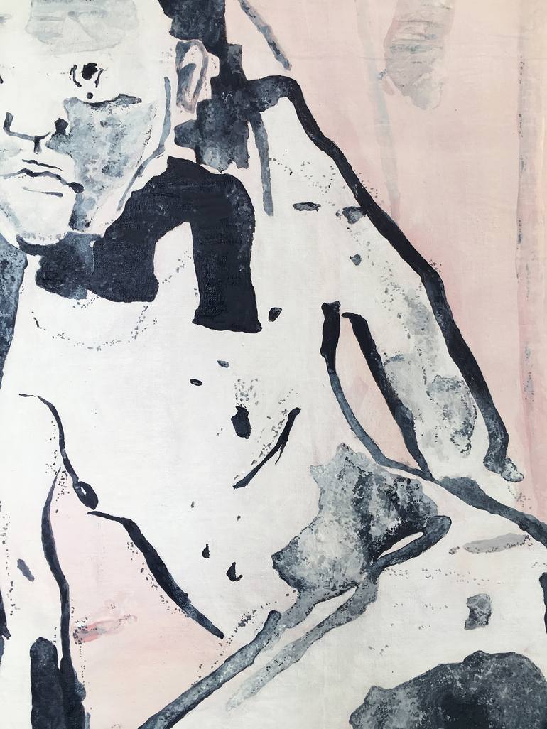 Original Expressionism Nude Painting by Monica Bonzano