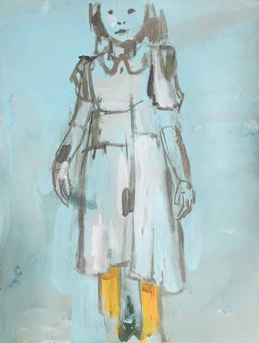 Drawing on paper. "GIRL IN YELLOW STOCKINGS". Painting thumb
