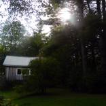 Cabin and the sun by cheryl Romna Linette Green