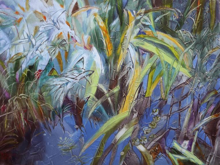 Water Plants Painting By Aurum Arts 