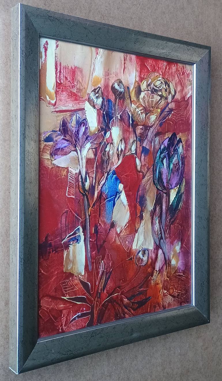 Original Impressionism Floral Painting by Aurum Arts