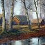 Realistic landscape with hut in the forest.
Oil on stretched canvas.
Artist: Oleg Riabchuk