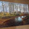 Realistic landscape with hut in the forest.
Oil on stretched canvas.
Artist: Oleg Riabchuk
