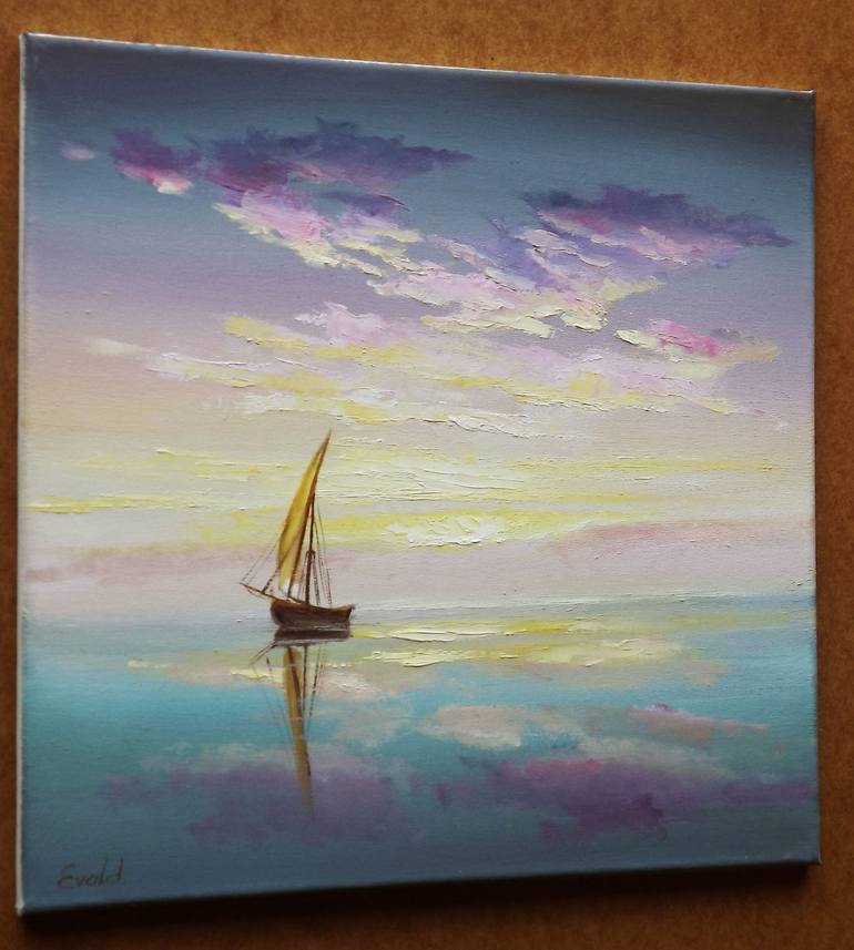 Original Impressionism Seascape Painting by Aurum Arts