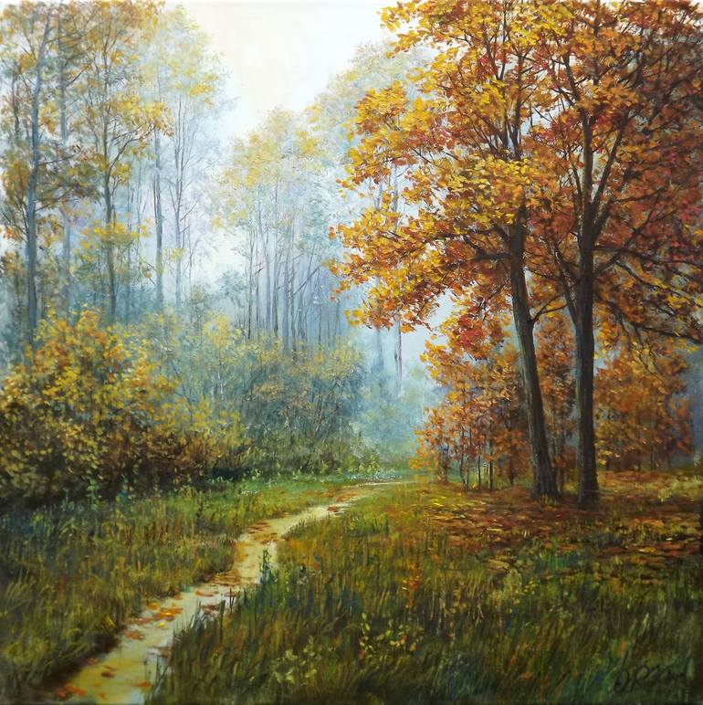 Autumn Path 2 Painting by Aurum Arts | Saatchi Art