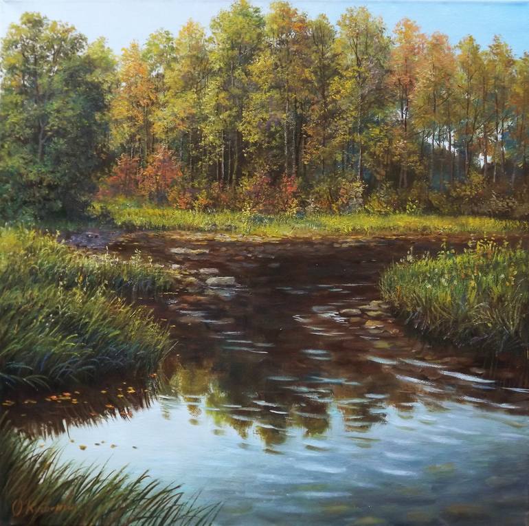 Autumn Creek Painting by Aurum Arts | Saatchi Art