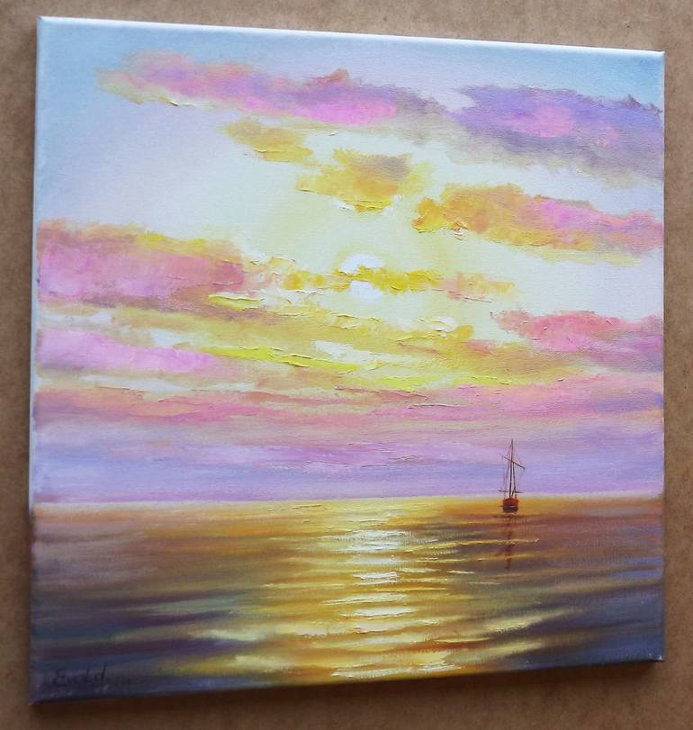 Original Impressionism Seascape Painting by Aurum Arts