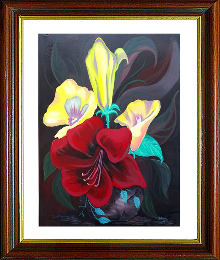 Original Contemporary Botanic Painting by Aldo R Suarez