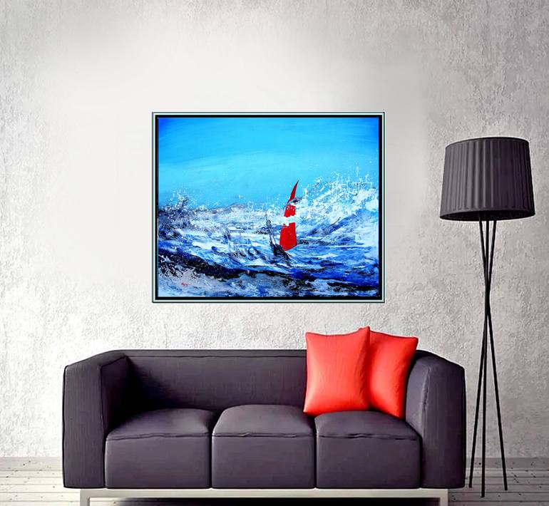 Original Abstract Landscape Painting by Aldo R Suarez
