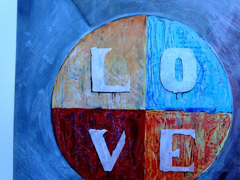 Original Pop Art Love Painting by Aldo R Suarez