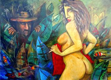 Original Expressionism Nude Paintings by Aldo R Suarez