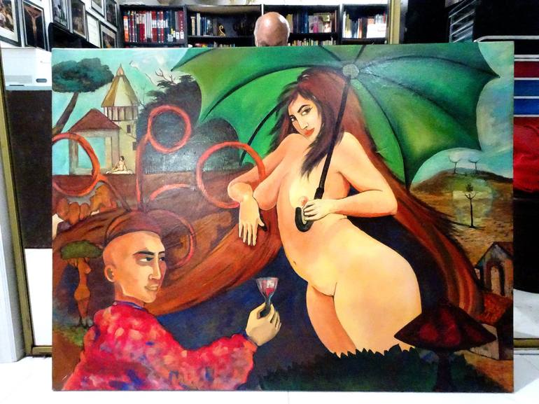 Original Contemporary Nude Painting by Aldo R Suarez
