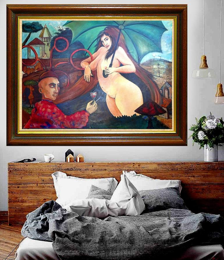 Original Contemporary Nude Painting by Aldo R Suarez