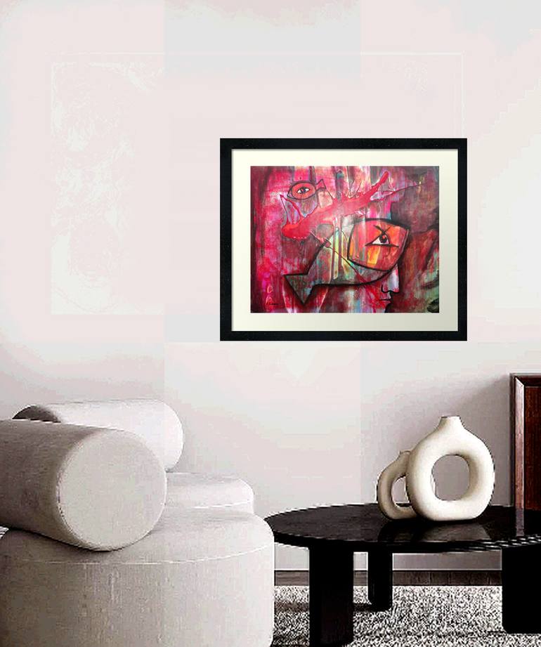 Original Abstract Expressionism Animal Painting by Aldo R Suarez