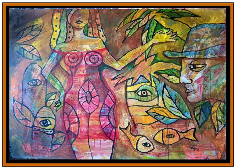 Original Conceptual People Painting by Aldo R Suarez