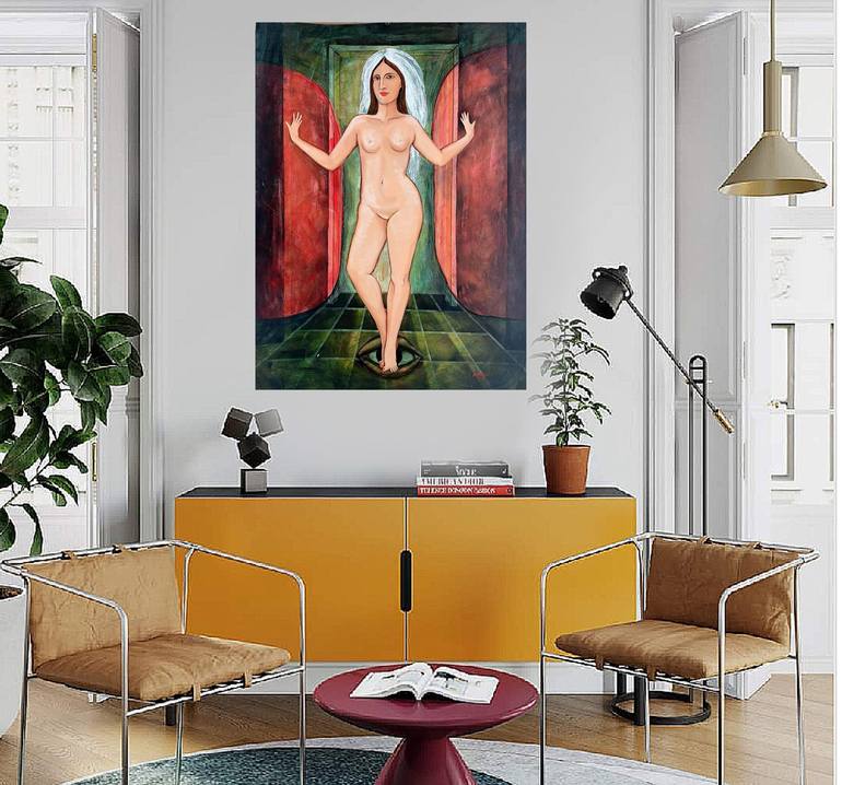 Original Contemporary Nude Painting by Aldo R Suarez