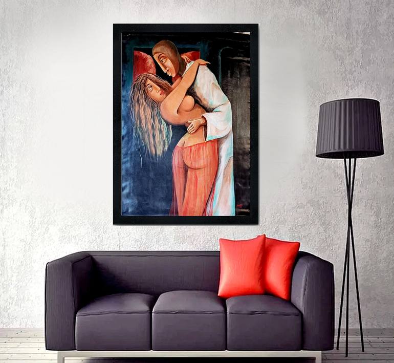 Original Contemporary Love Painting by Aldo R Suarez