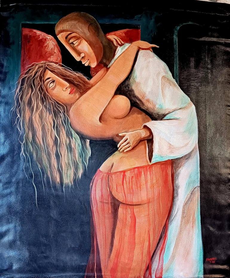 Original Contemporary Love Painting by Aldo R Suarez