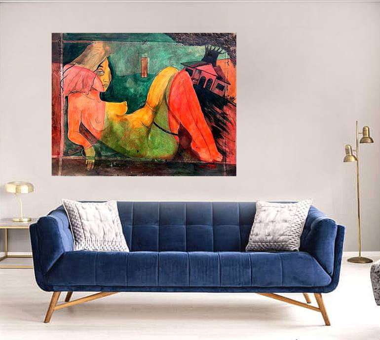 Original Contemporary Nude Painting by Aldo R Suarez