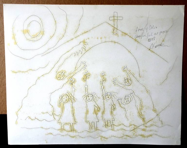 Original Conceptual Religion Painting by Aldo R Suarez