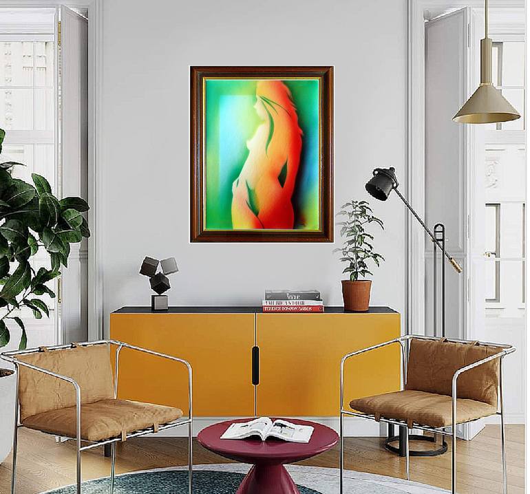 Original Portraiture Nude Painting by Aldo R Suarez
