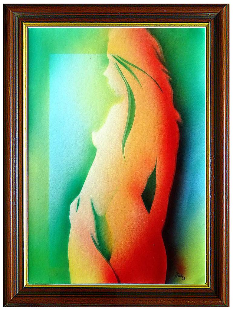 Original Portraiture Nude Painting by Aldo R Suarez