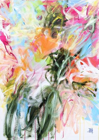 Original Abstract Expressionism Floral Paintings by Danielle Caron