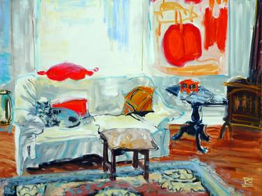 Original Expressionism Interiors Paintings by Danielle Caron