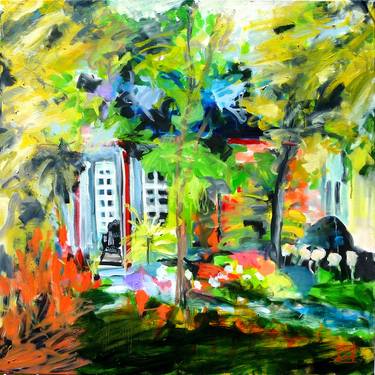 Original Expressionism Garden Paintings by Danielle Caron