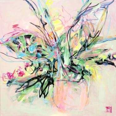 Original Expressionism Floral Painting by Danielle Caron