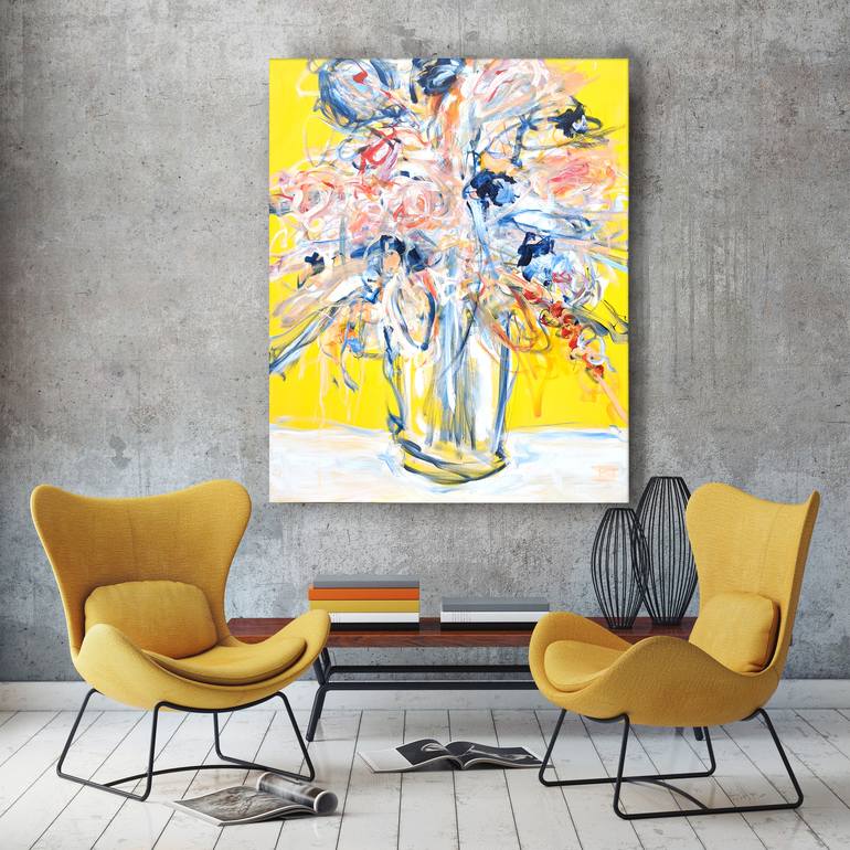 Original Expressionism Floral Painting by Danielle Caron