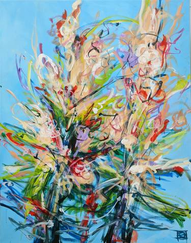 Original Expressionism Floral Painting by Danielle Caron