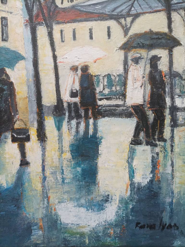 Original Contemporary Cities Painting by Maria Karalyos
