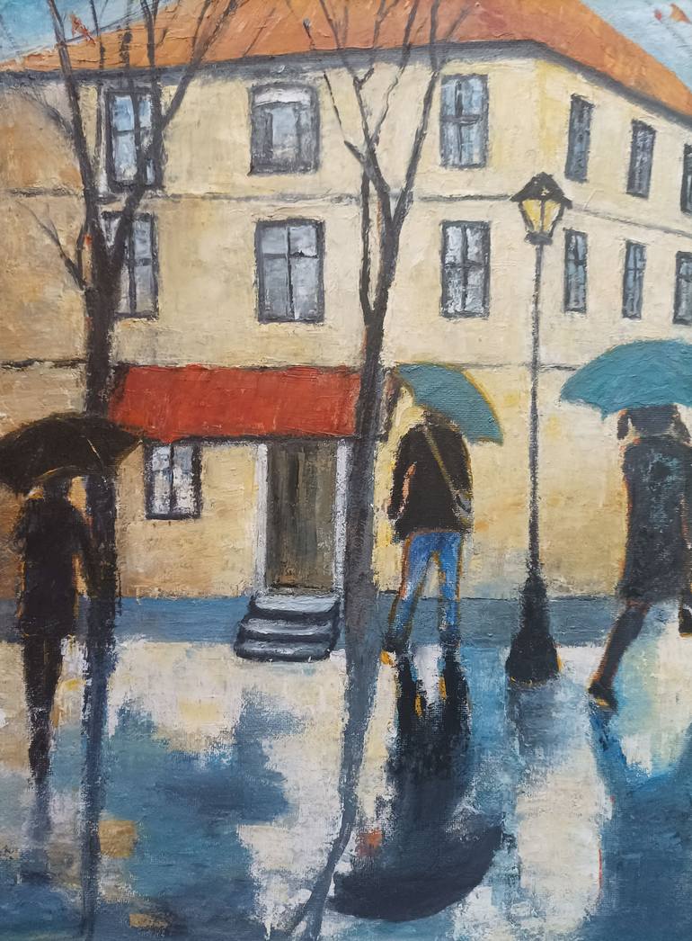 Original Contemporary Cities Painting by Maria Karalyos