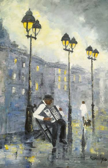 Original Contemporary Cities Painting by Maria Karalyos