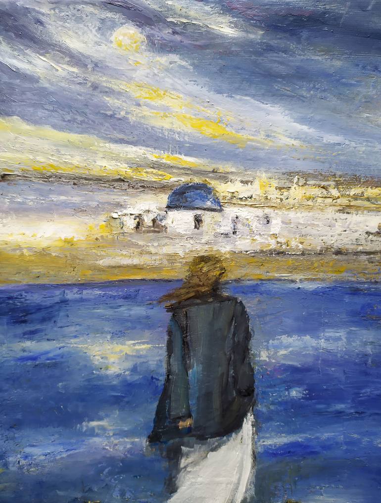 Original Contemporary Beach Painting by Maria Karalyos