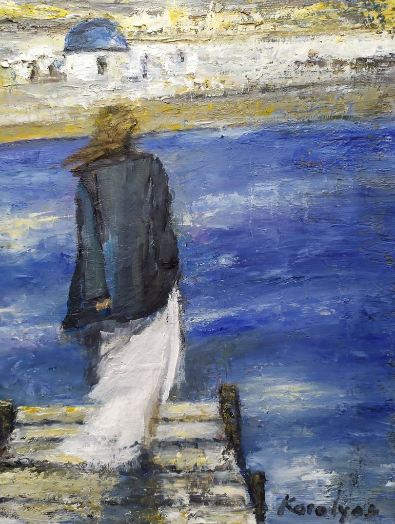 Original Contemporary Beach Painting by Maria Karalyos