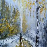 Path through winter forest by Maria Karalyos