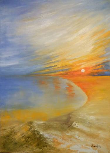 Print of Realism Beach Paintings by Maria Karalyos