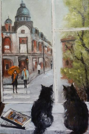 Original Cats Paintings by Maria Karalyos