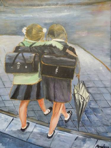 Print of Figurative Children Paintings by Maria Karalyos