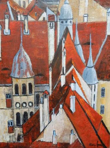 Original Impressionism Architecture Paintings by Maria Karalyos