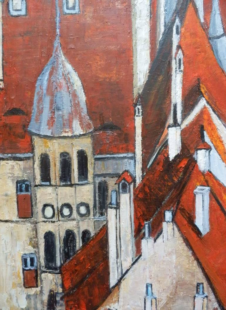 Original Impressionism Architecture Painting by Maria Karalyos