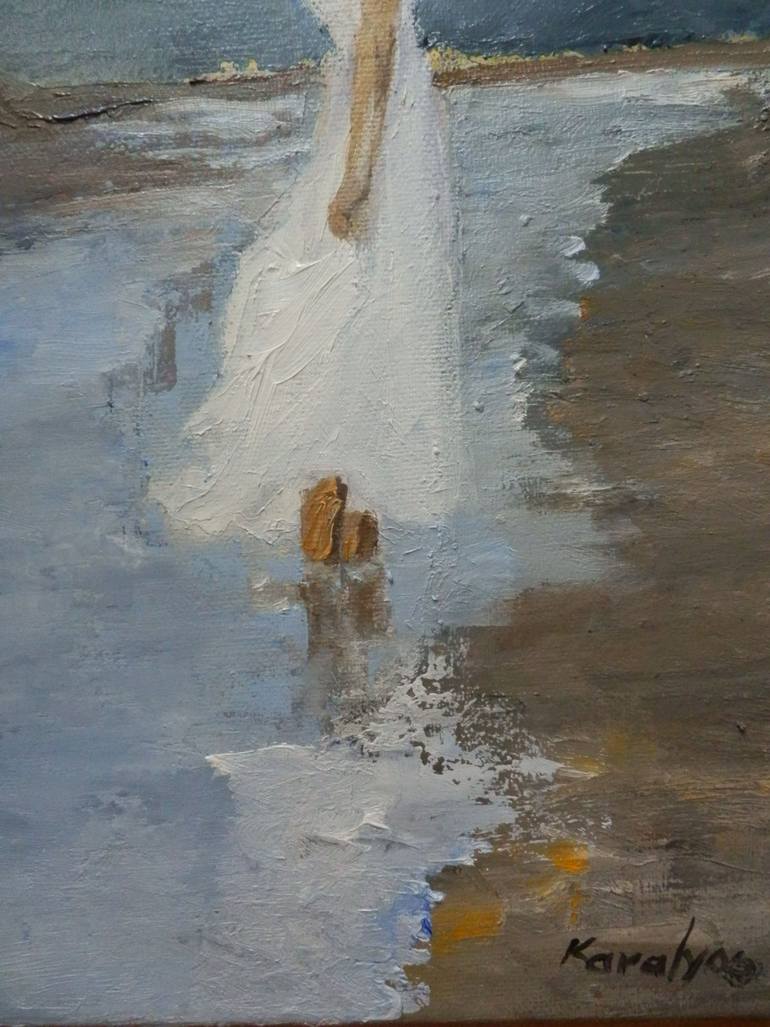 Original Impressionism Seascape Painting by Maria Karalyos