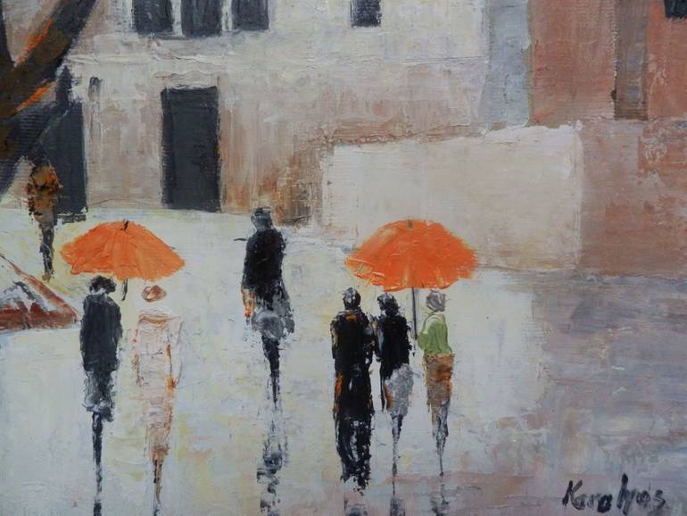 Original Figurative Cities Painting by Maria Karalyos