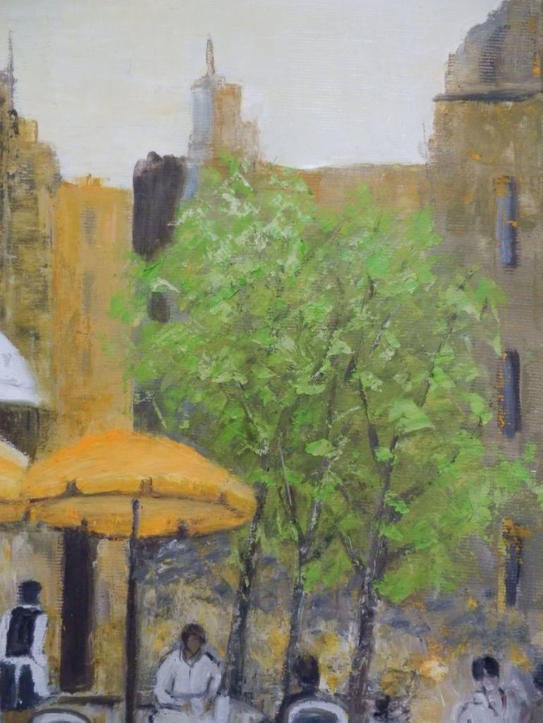 Original Impressionism Cities Painting by Maria Karalyos